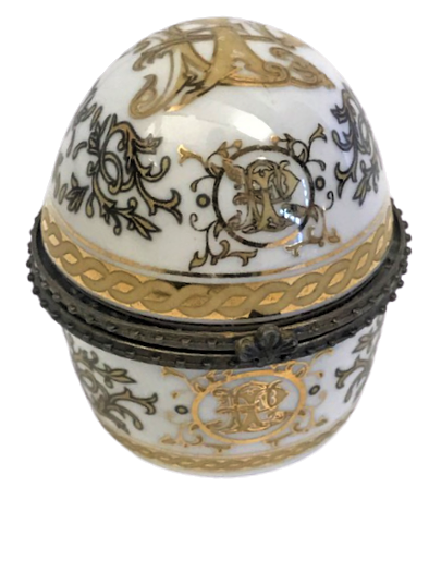 İNSİYALLİ EL BOYAMA POSSELEN KAPAKLI PASKALYA YUMURTASI HEDİYE KUTUSU