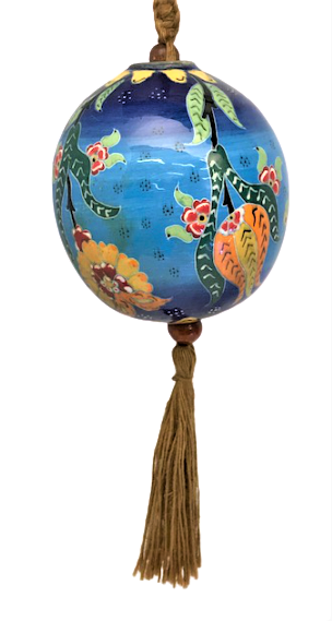 KÜTAHYA SERAMİK ASKI TOPU EL İŞÇİLİKLİ OSMANLI MÖTİFLERLE BEZELİ 