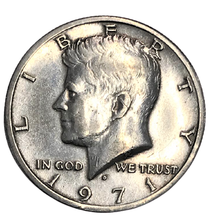 UNIDET STATES AMERİCA HALF DOLLAR 1971 LİBERTY KENNEDY  COIN USA CİRCULATED MONEY 