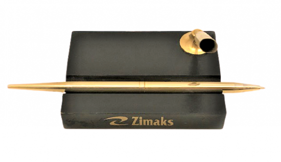 ZİMAKS İLAC REKLAMLI ALTIN KAPLAMA MASA ÜZERİ KALEMLİK