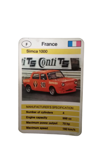 FX SCHMİD DUBREQ LİMİTED  MANUFACTURER'S SPECIFICATION KARTON OYUN KARTI FRANCE SIMCA1000