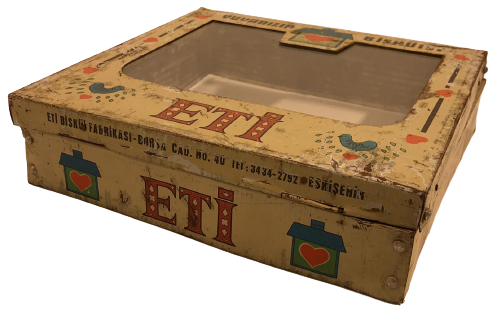 ETİ BİSKÜİT TENEKE CAMLI KUTU KAPAGI 