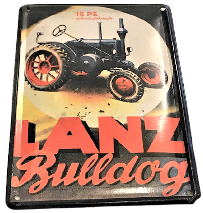 D15 PS LANZ BULLDOG HEART OF IRELAN TRAKTÖR REKLAM TENEKE TABELA 