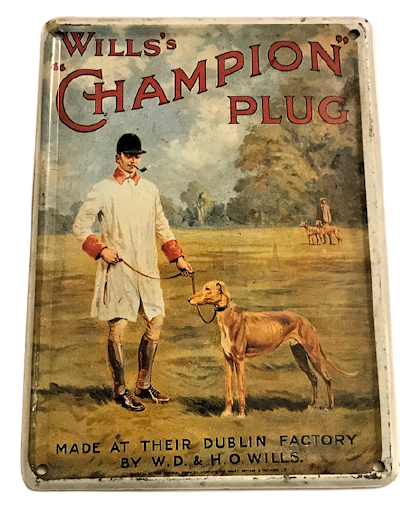 WILLS'S CHAMPION PLUG MADE AT THEIR DUBLIN FACTORY BY W.D. & H.O. WILLS . TENEKE TABELA 