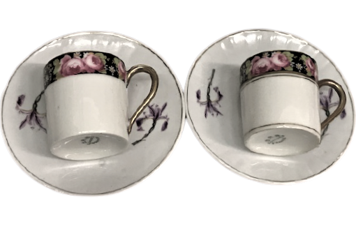 PORSELEN LİMOGES CİFT  TİRYAKİ TABAK VE FİNCANI 