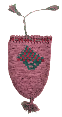 OSMANLI KESE EL İŞLEMELİ EL YAPIM  PEMBE AGIRLIKLI PARA KESE Sİ  BOYU 11 CM ENİ 8 CM