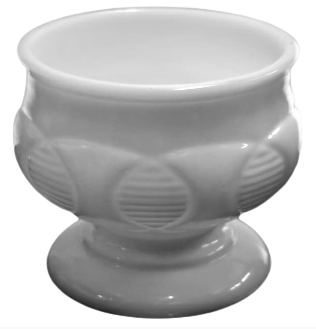 TAŞ CAM OPALİN AYAKLI BEYAZ SUNUM  ŞEKERLİK