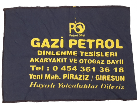 İSTASYONDAN BENZİN ALANLARA HEDİYE OLARAK VERİLEN PETROL OFİSİ GAZİ PETROL TOZ BEZİ