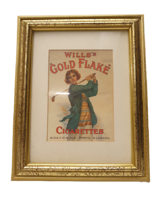 WILL'S GOLD FLAKE CIGARATTES ORİJİNAL TABLO KENDİ CERCEVESİNDE SIGARA REKLAMLI