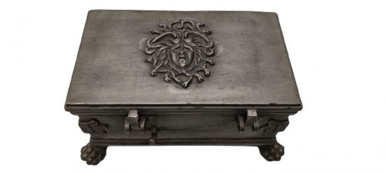 ÜZERİ GUNES FİGUR İŞLEMELİ REZEN AYAKLI KAPAKLI MUCEVHER SAKLAMA  KUTUSU