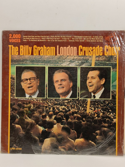1967 THE BİLLY GRAHAM LONDON CRUSADE CHOİR UZUN CALAR 33 DEVİR LP PLAK ORJİNAL KABINDA ORJİNAL BASKISIDIR