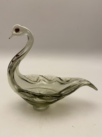 OSMANLI EL İŞİ KESME KOPARMA  KUĞU FORMUNDA CAM ŞEKERLİK