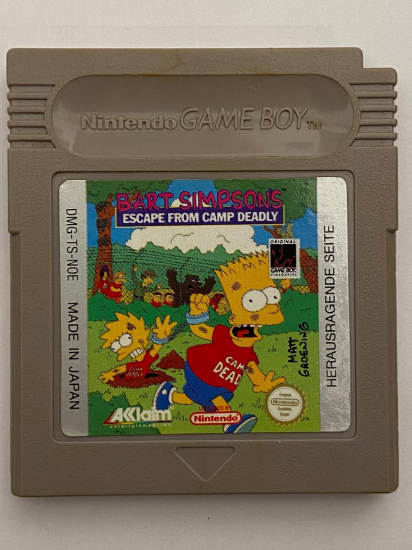 SAKLAMA KUTUSUNDA BART SIMPSOMS ESCAPE FROM CAMP DEADLY NİNTENDO GAMEBOY OYUN KASETİ