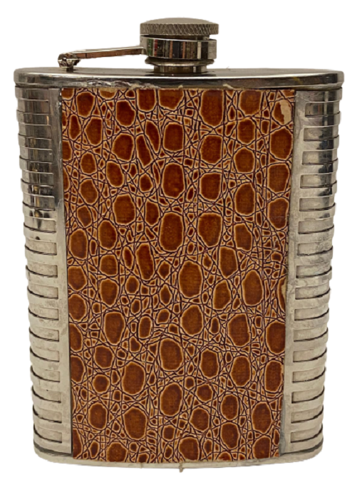 TAŞINABİLİR YILAN TASARIM DERİ KAPLAMA STAINLESS STEEL 8 MİKRON ÇELİK  CEP MATARA