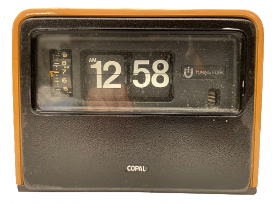 1970 COPAL TUNING FORK FLİP ALARM CLOCK T7  ORANJ RENKDE MASA SAATİ 