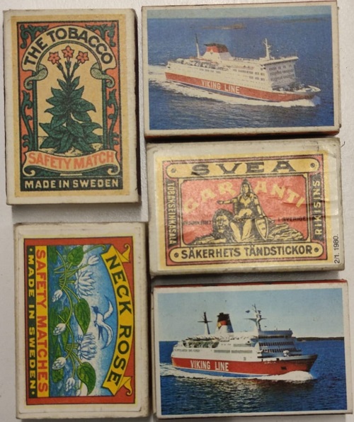 1980 KARTON AVRUPA BİRBİRİNDEN FARKLI BEŞ ADET BOŞ KİBRİT KUTUSU 