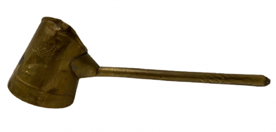 OSMANLI SULEYMANİYE  1 NUMARA BOYDA BRONZ ÜZERİ DAMGALI UZUN BORU SAPLI KAHVE PİŞİRME CEZVE