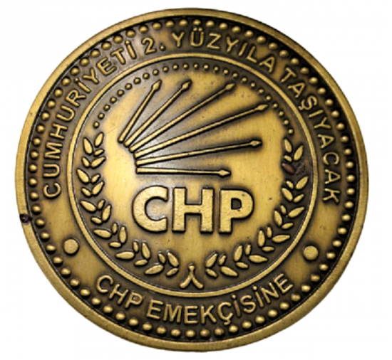 CUMHURİYETİ 2. YÜZ YILA TAŞIYACAK CHP  EMEKCİSİNE VERİLEN  BRONZ BAŞARI MADALYA
