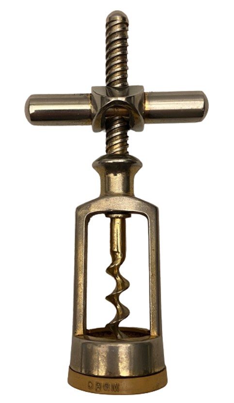 D.R.G.M TİRBUŞON DAMGALI KROM CELİK PASLANMAZ  MANTAR ŞARAP ŞİŞE TIPASI AÇACAĞI 