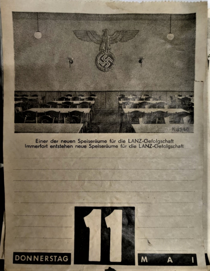1920 NAZİ PROPAGANDA TAKVİM YAPRAGI 11 MAYIS PERŞEMBE GÜNÜNE AİT