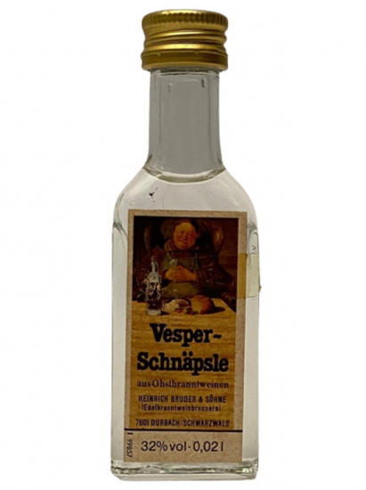 VESPER SCHNAPSLE 20 ML MİNYATÜR İÇKİ LİKÖR ŞİŞESİ KAPAGI ACILMAMIŞ DOLU KOLEKSİYON
