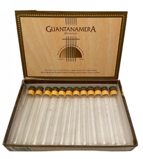 KUBA GUANTANAMERA 12 ADET KAPAKLI SAKLAMA TÜPLÜ  KÜBA AHŞAP PURO KUTUSU