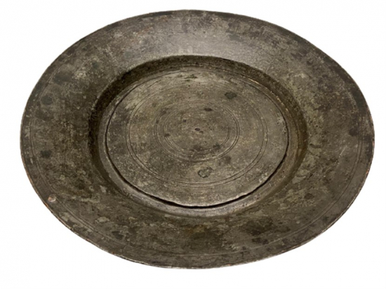 OSMANLI EL DOGME İŞCİLİKLİ BAKIR  ERMENİ KALEM İŞ YAZILI  DAMGALI VE YAZILI BAKIR LENGER 