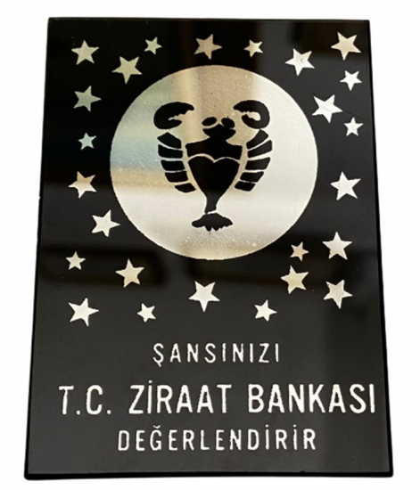 T.C. ZİRAAT BANKASI SANŞINIZI T.C. ZİRAAT BANKASI DEĞERLENDİRİR YAZILI HEDİYE CAM AYNA BURC YENGEC