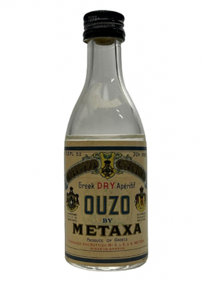 GREECE OUZO BY METAXA 50 ML MİNYATÜR İÇKİ LİKÖR ŞİŞESİ KAPAGI ACILMAMIŞ DOLU KOLEKSİYON 