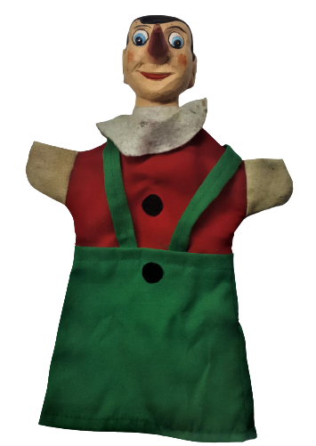 PARMAK KUKLA PİNOKYO  KAFASI AGACDAN OYULARAK EL İLE YAPMA VE BOYAMA 