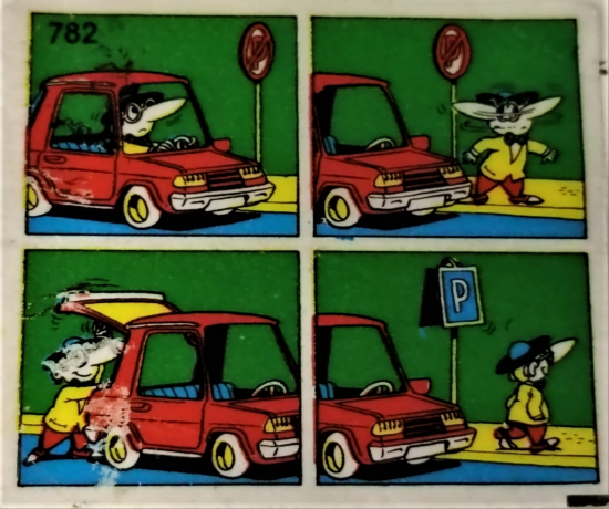  TİPİTİP SAKIZ VE CİKLET İÇERSİNDEN CIKAN YAĞLI KAGIT TÜRÜNDE RENKLİ TİFDRUK BASKI İLE KONULU MİZANSEN KARİKATÜR