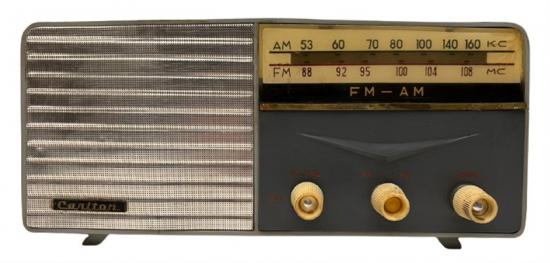 1957 CARLTON TUBE FM AM RADIO METAL  2 DALGA KASA RADYO ORJİNAL LAMBALI 