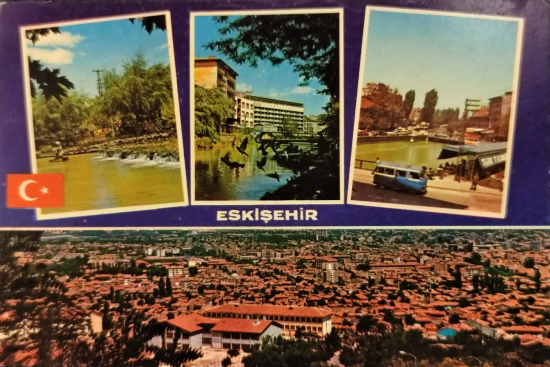 ESKİŞEHİR DEN 4 MUHTELİF MANZARA RESMİ PARCALI OFSET BASKI POSTADAN GECMİŞ TİCARET KARTPOSTALLARI 