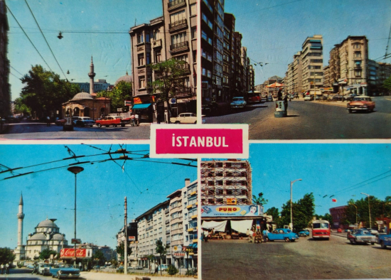 1970 İSTANBUL PARCALI KARTPOSTAL MACKA HARBİYE ŞİŞLİ MECİDİYEKÖY RENKLİ OFSET BASKI ARKASI YAZILI 