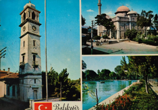 1970 BALIKESİR PARCALI ŞEHRİN 3 GÖRÜNÜMÜ KARTPOSTAL RENKLİ OFSET BASKI ARKASI YAZILI POSTADAN GECMİŞ 