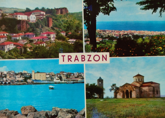 1970 TRABZON PARCALI ŞEHRİN GÖRÜNÜMÜ KALE LİMAN AYASOFYA MÜZESİ KARTPOSTAL RENKLİ OFSET BASKI 