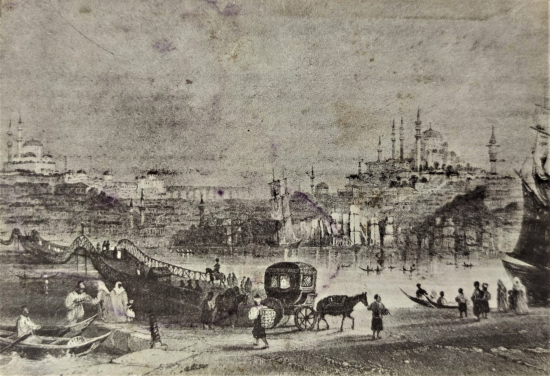 İSTANBUL TEKNİK ÜNİVERSİTESİ VAKFI GRAVUR SİYAH BEYAZ  BASKI İSTANBULDAN PARCALI GECİŞLİ ARKASI BOŞ KARTPOSTAL