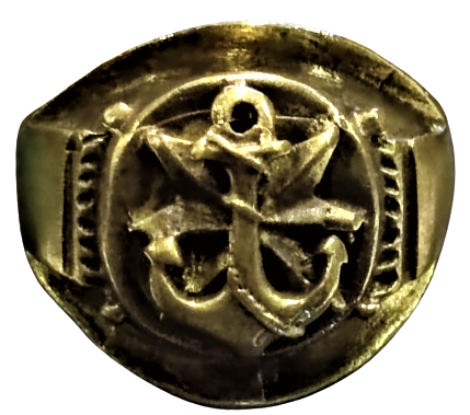 1950 BRONZ ÜZERİ DENİZ YILDIZI VE CIPA HALAT OLAN EL YAPIM USTA İŞİ ERKEK YÜZÜK