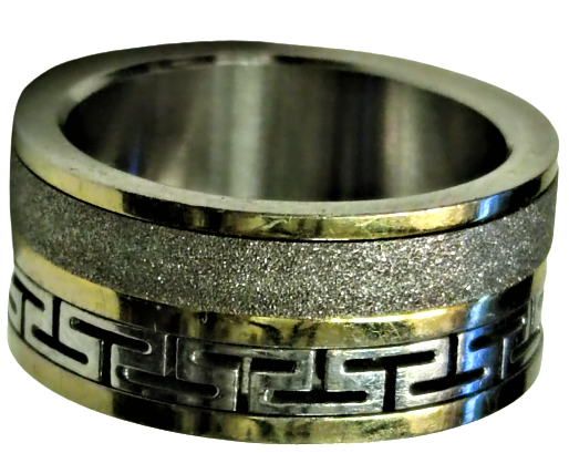 JP JACK PIERRE S.STEEL 7 OZEL TASARIM CELİK KROM VE ALTIN KAPLAMA TOZ KRISTAL KAPLAMA YÜZÜK