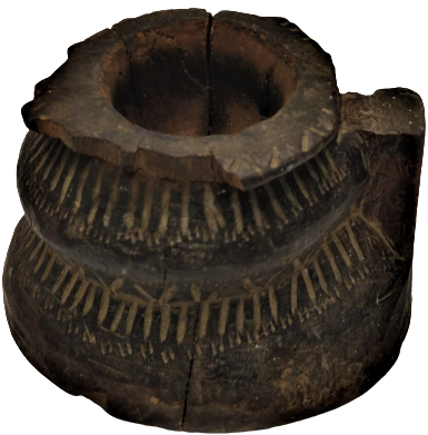 OSMANLI AHŞAP EL İŞLEMELİ EL YAPIM DİBEK KAHVE  KIRMADA UFALANMADA KULLANILAN  HAVAN KOLU YOKTUR