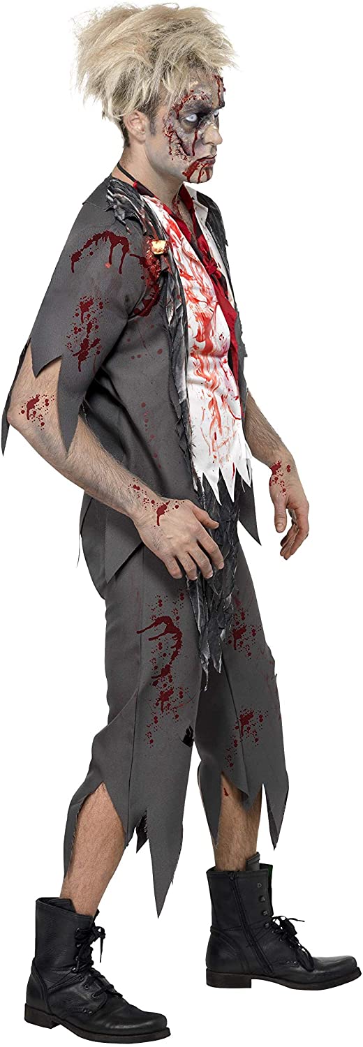 SMİFFYS YETİŞKİN UNISEX BAY BAYAN ZOMBİ KOSTÜMÜ  CEKET EKLİ GÖMLEK KRAVAT PANTOLON ANBALAJINDA  ZOMBIE SCHOOL BOY COSTUME