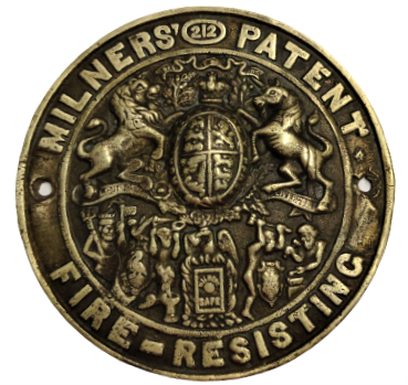 MİLNERS 212 PATENT FIRE RESISTING ORJINAL KASA ARMASI BRONZ DÖKÜM