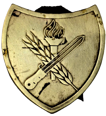 1960 ASKERİ PİRİNC BROVE CEKET CEP DÜGMESİNE TAKILAN ÜZERİ KABARTMA MEŞALE BAŞAK SÜNGÜ RESİMLERİ BULUNMAKTA 