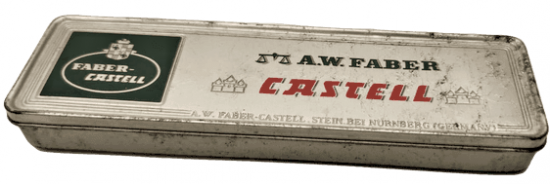 A.W. FABER CASTELL 9000 4H  CİZİM KALEM TENEKE KURSUN KALEM KUTUSU GÖRME ENGELLİLER İÇİN  BRAİLLE ALFABELİ 