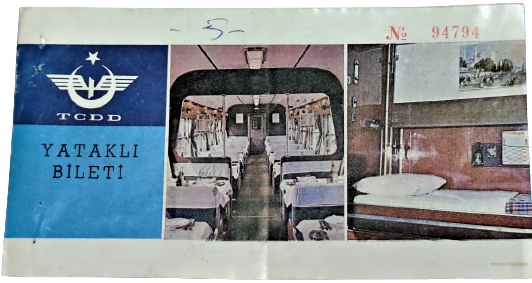 TCDD YATAKLI BİLET TREN BİLETİ ANKARA HAYDAR PAŞA  9 AGUSTOS 1974  10,50 HAREKET SAAT TARİHLİ YOLCU BİLETİ 
