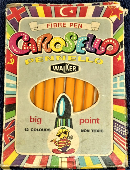 FIBRE PEN CAROSELLO PENNELLO WALKER BİG POİNT TÜRK BAYRAKLI KUTUSUNDA KECELİ 10 RENKLİ KALEM