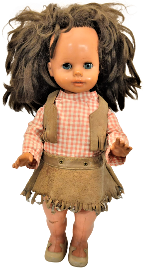 1960 VINTAGE GÖTZ PUPPE  2071/52 YURUYEN GÖZLERİ HAREKETLİ AYAKKABILI DERİ ETEK VE YELEKKLİ ADIM ATAK MEKANİK PİLLİ BEBEK