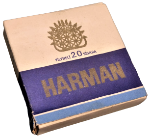 HARMAN 20 FİLTRELİ SIGARA ACILMAMIŞ DOLU PAKET  20 YUVARLAK FİLTRELİ SIGARA İSTANBUL TEKEL 9 CM BOYUNDA 