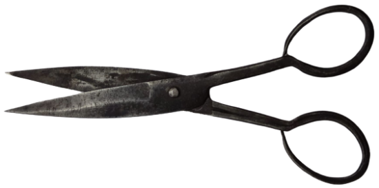 OSMANLI SICAK EL DÖGME  DEMİR CELİK  USTA İŞİ YAPIMI UFAK PROVA MAKAS ÜZERİ YAZILI 