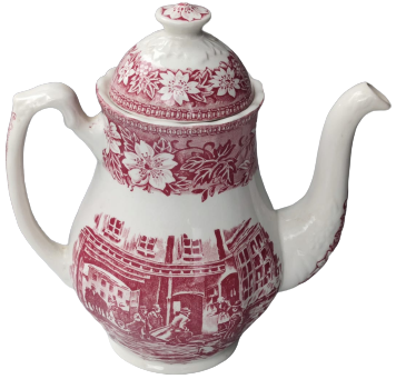 1960 ROYAL TUDOR WARE STAFFORDSHİRE ENGLAND PORSELEN KAPAKLI CAYDANLIK 